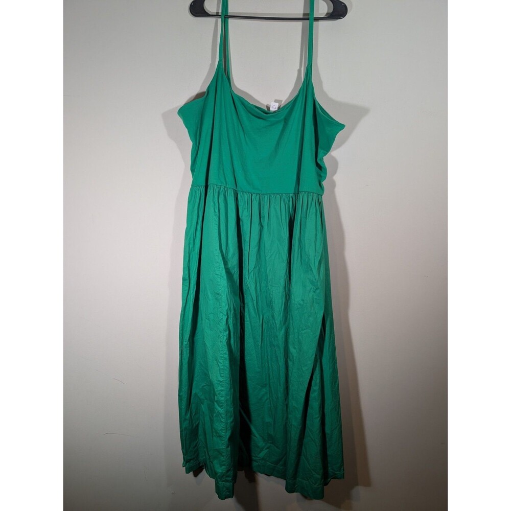 Old Navy Womens Green Smocked Camisole Midi Dress Sz 4X Sundress Vacaction Beach
